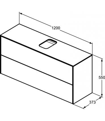 Mobile slim impiallacciato 2 cassetti per lavabo Ideal Standard Conca