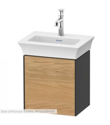 Duravit wall-hung vanity unit, White Tulip 4240L series, with door in Natural Oak