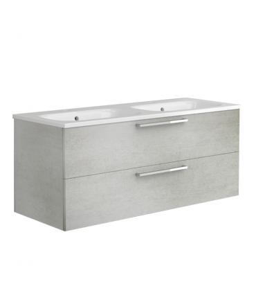 Armoire salle de bain double lavabo suspendu avec base a 2 tiroirs