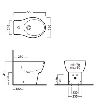 Bidet filo muro monoforo serie Nido art.Y0QW01