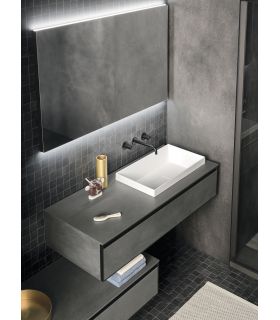 Mobile bagno Arbi Absolute con lavabo semincasso, base laterale, specchiera e pensile