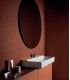 Mobile bagno slim con lavabo appoggio Conca, miscelatore e specchio