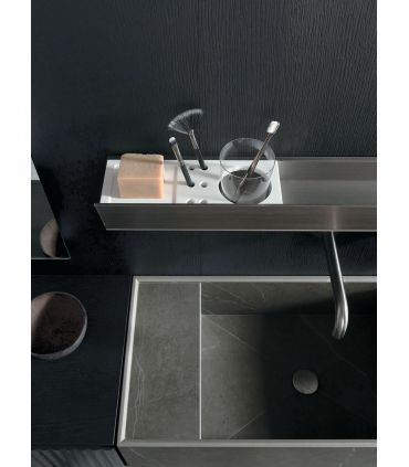 Mobile bagno Arbi Code Wave sospeso con lavabo Tantra e specchio