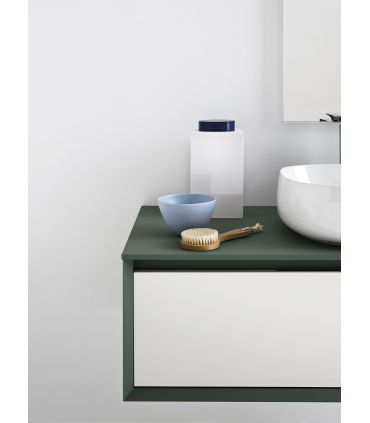 Mobile bagno Arbi Materia con lavabo in appoggio e specchiera