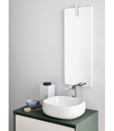 Mobile bagno Arbi Materia con lavabo in appoggio e specchiera