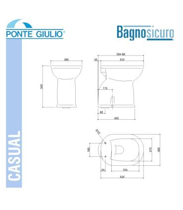 Vaso, altezza 50cm, Ponte Giulio Casual bianco art.B40CBC11