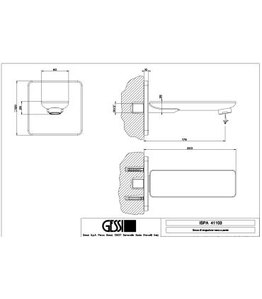 Bocca per vasca Gessi serie Ispa art. 41103