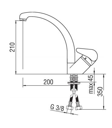 Swivel single-hole sink mixer, Nobili Mistral J art.MJ16113CR