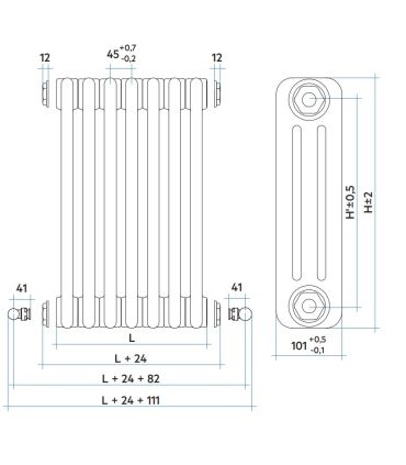 Radiatore Irsap Tesi 3 colonne bianco H 68,5 cm per sostituzione radiatori in ghisa