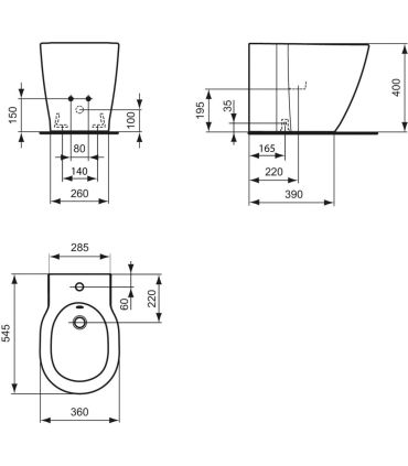 Bidet mono trou sur pied Ideal standard  connect e807801