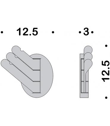 Porta abiti colombo serie luna cb17 cromo 12,5x12,5 cm