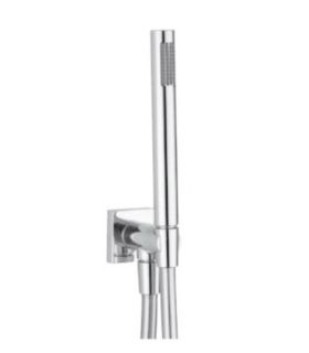 Complete hand shower with support and Water inlet, Bellosta with square plate