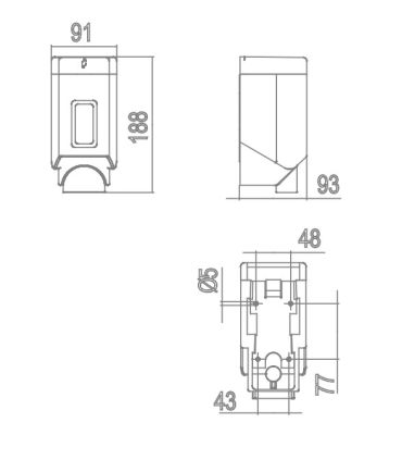 Dispenser sapone INDA a parete 9x9x19 ABS trasparente AV1120