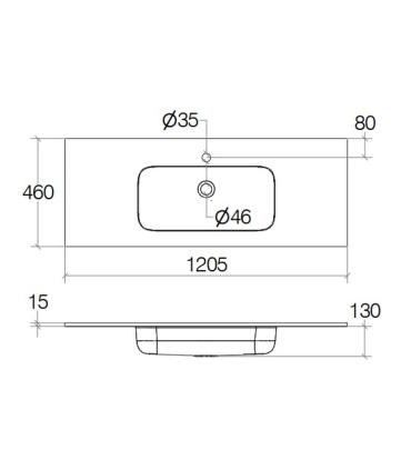 Console washbasin for Lineabeta Grela furniture 1 hole