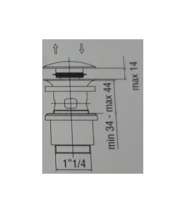 Drain in abs chrome for washbasin  drain  push