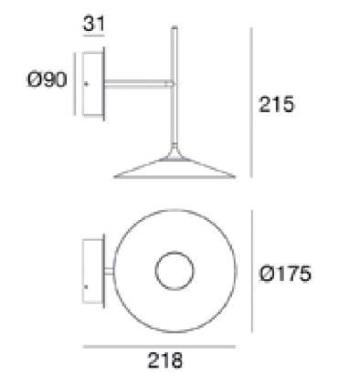 Lineabeta LED wall applique lamp Ciari 5729