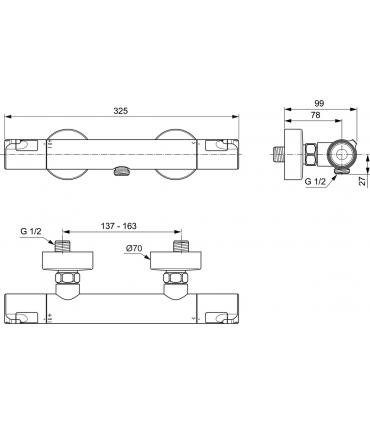 Miscelatore termostatico doccia Ideal Standard Ceratherm 50