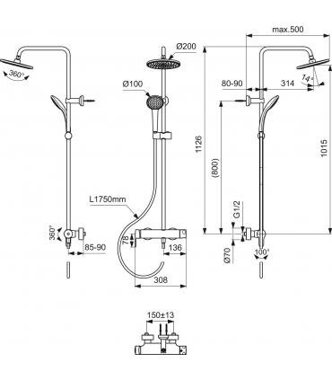 Ideal Standard normal shower column BC750