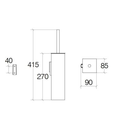 Wall-mounted square toilet brush holder Lineabeta Skoati 50056