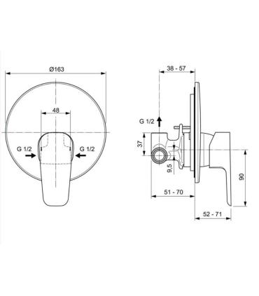Miscelatore incasso doccia Ideal Standard Ceraplan III art.A6382AA