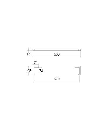 Portasalviette Lineabeta Serie Grela art.51706, acciaio inox 60 cm