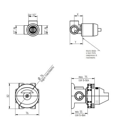 Built in part Shower mixer 1 out Bellost104018