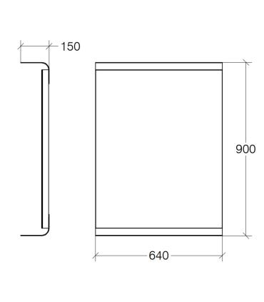 Mirror with LED light and Lineabeta shelf series Curva '5689