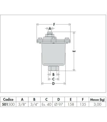 valvola automatica sfogo aria MAXCAL Caleffi art.501500