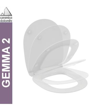 Toilet seat with metallic hinges, ceramic dolomite collection Gemma 2