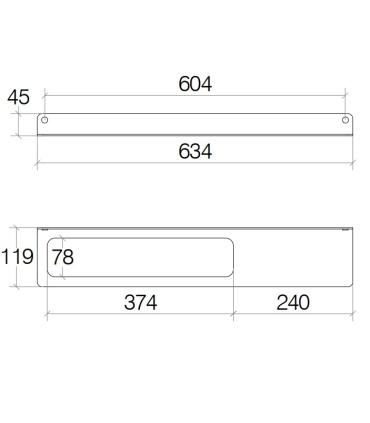 Bathroom shelf with left hole Lineabeta Saeta series art.51819