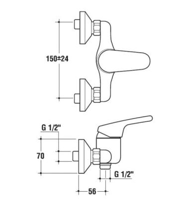 Mitigeur externe douche  Ideal  standard Cetraplan