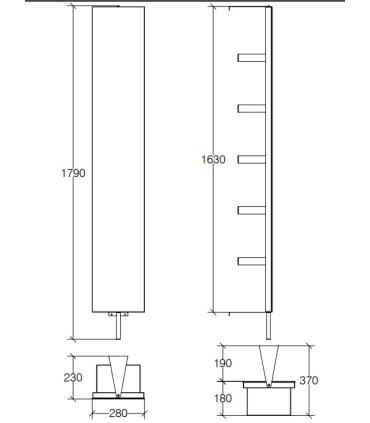 Lineabeta revolving column Ciacole art.8040, painted aluminum