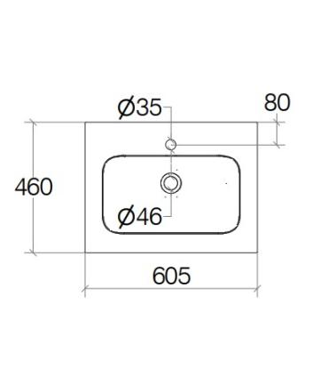 Console washbasin for Lineabeta Grela furniture 1 hole