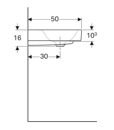 Geberit Citterio rectangular countertop or wall-hung washbasin