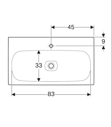 Geberit Citterio rectangular countertop or wall-hung washbasin