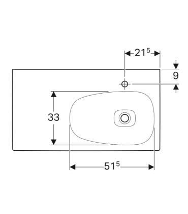 Lavabo da appoggio o sospeso asimmetrico Geberit Citterio SX