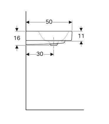 Lavabo da appoggio o sospeso asimmetrico Geberit Citterio SX