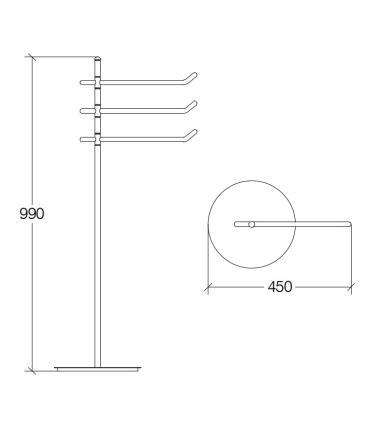 Supporto, Lineabeta, Serie Baketo, Modello 52011, Ottone Cromato