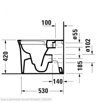 Duravit back to wall toilet, White Tulip 200109 series