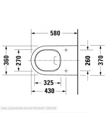 Duravit back to wall toilet, White Tulip 200109 series