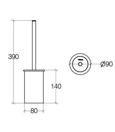 Porte-brosse WC, Lineabeta, série Duemila, modèle 55062, verre gravé