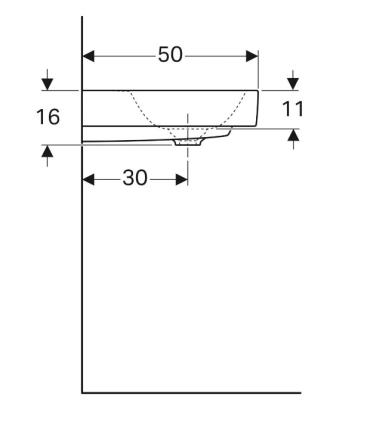 Geberit Citterio DX asymmetrical countertop or wall-hung washbasin