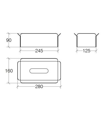 Porte Kleenex, Lineabeta, Bandoni Série 53441 en aluminium peint