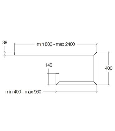 Piano top Gobba dx per lavabo con staffe a vista Lineabeta De Sora