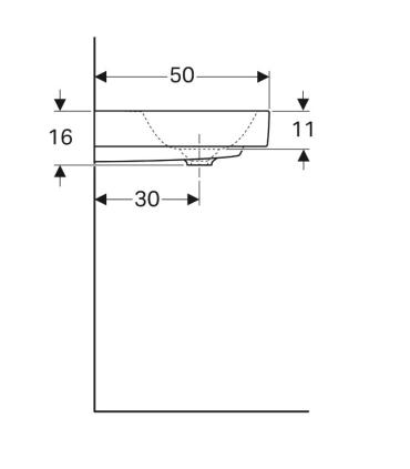 Geberit Citterio rectangular countertop or wall-hung washbasin