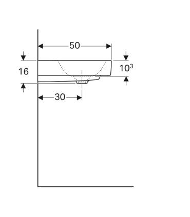 Lavabo Geberit Citterio SX asymétrique à poser ou suspendu