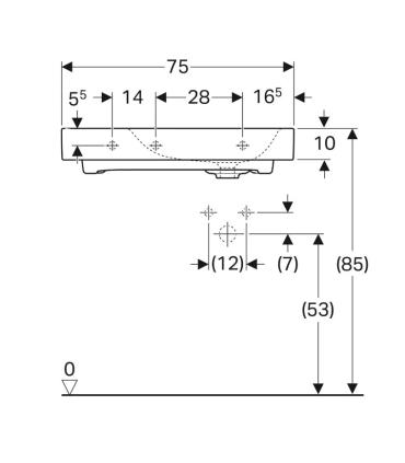 Lavabo da appoggio o sospeso asimmetrico Geberit Citterio SX