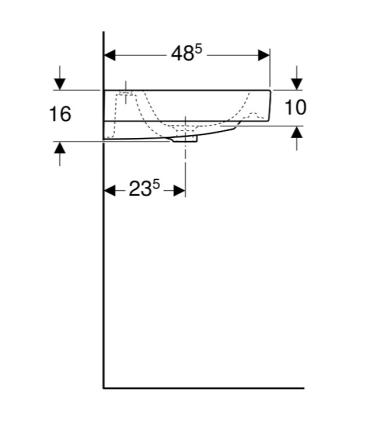 Lavabo 2 fori rubinetteria Geberit Icon 124020000