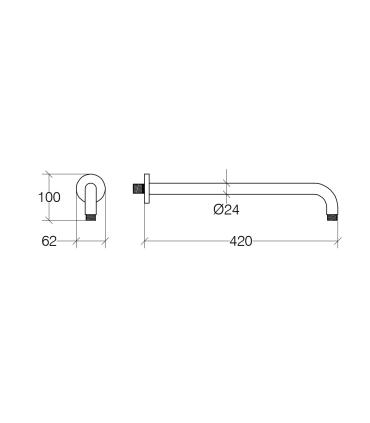 Shower arm, Lineabeta, Supioni Series, Model 53802, brass