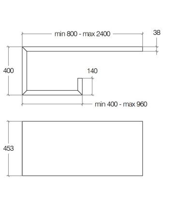 Gobba plan gauche pour lavabo avec consoles apparentes Lineabeta De Sora